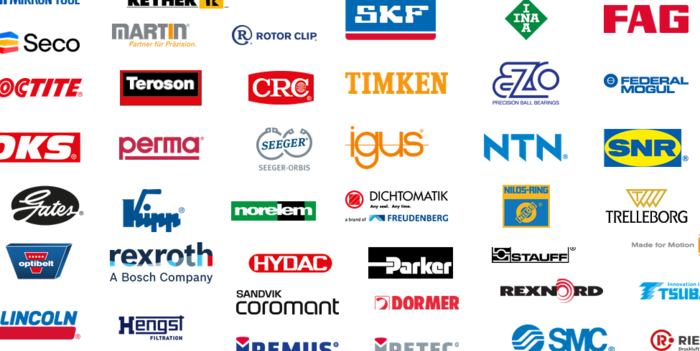 Eine Sammlung von Logos verschiedener bekannter Hersteller.