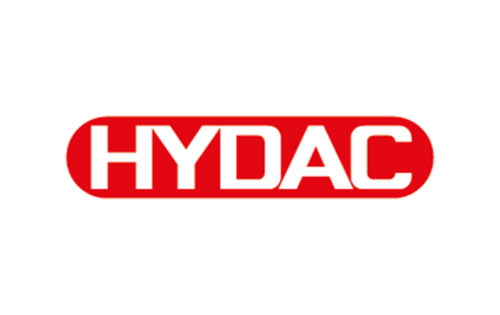 Das HYDAC-Logo in roten Buchstaben auf weißem Hintergrund.