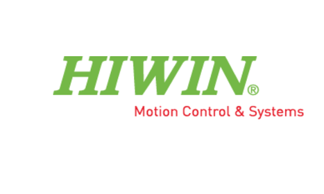 Das Logo von HIWIN mit dem Slogan "Motion Control & Systems".