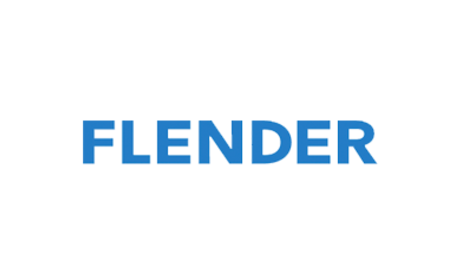 Das Bild zeigt das Wort "FLENDER" in blauer Schrift auf weißem Hintergrund.