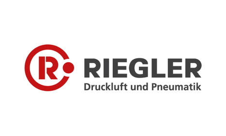 Das Logo der Firma Riegler zeigt den Namen und den Slogan "Druckluft und Pneumatik".