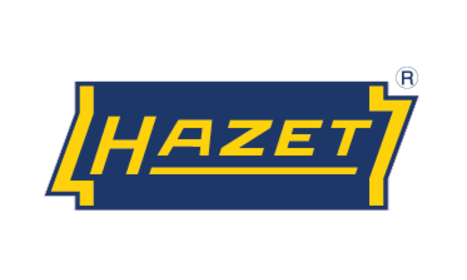 Das Bild zeigt das Hazet-Logo in blauer und gelber Schrift.