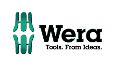 Das Wera-Logo mit dem Slogan "Tools. From Ideas." in Schwarz und einem grünen Symbol links.