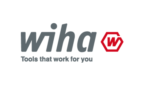 Das Bild zeigt das Wiha-Logo mit dem Motto "Tools that work for you".