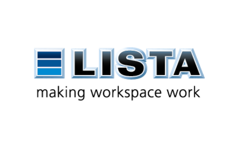 Das Bild zeigt das LISTA Logo mit dem Slogan "making workspace work".