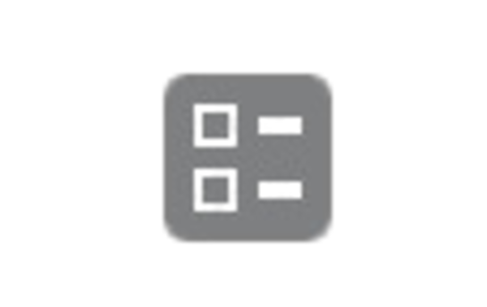 Ein graues Symbol-Icon mit quadratischen und rechteckigen Elementen auf weißem Hintergrund.