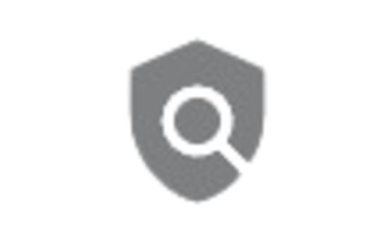 Ein graues Schild mit einem Lupensymbol in der Mitte.