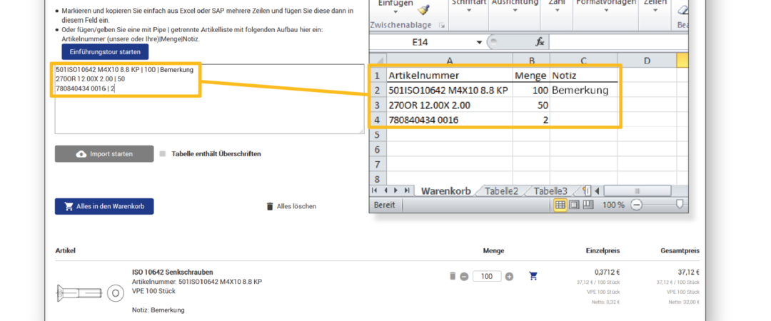 Schnellerfassung und Artikelimport im Ludwig Meister Webshop
