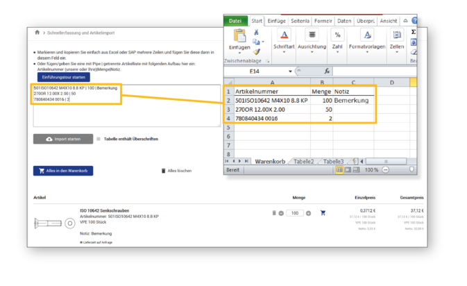 Schnellerfassung und Artikelimport im Ludwig Meister Webshop