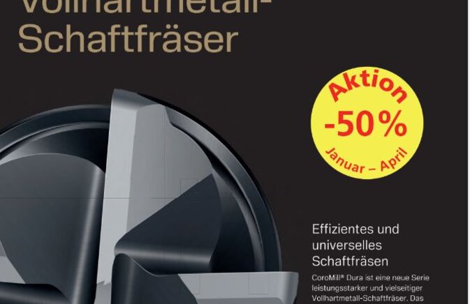 Präzision im Griff mit der Sandvik CoroMill® Dura 50 % Aktion