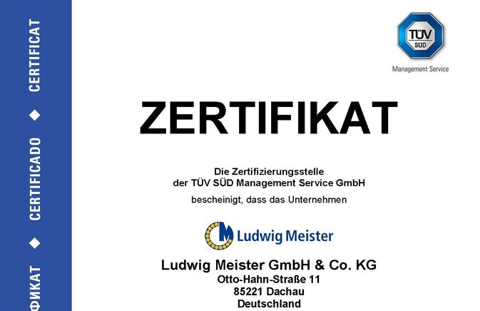 ISO 9001 und ISO 14001 Zertifizierung
