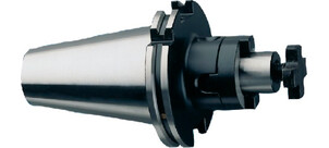 Ein metallischer Aufsteckdorn mit konischer Form und Spannmechanismus, der zur Befestigung von Werkzeugen in Maschinen verwendet wird.