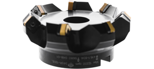 Ein modulares Fräswerkzeug mit mehreren Schneidplatten für die Metallbearbeitung.