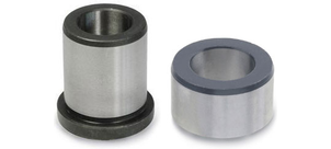 Zwei silberne zylindrische Metallkomponenten für den Formenbau.