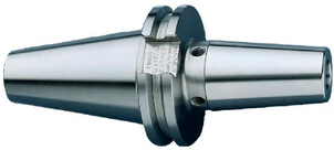 Eine silberne, zylindrische Werkzeugaufnahme aus Metall.