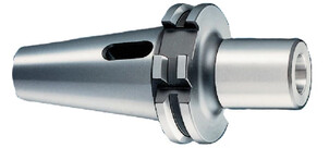 Ein metallisches Maschinenbauwerkzeug mit einer konischen Form und einer Öffnung an der Seite.