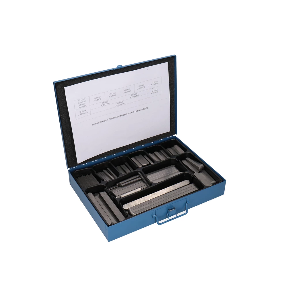 Koffer Sortiment Passfedern DIN 6885 Form A Güte C45 A3-A12 Stahl