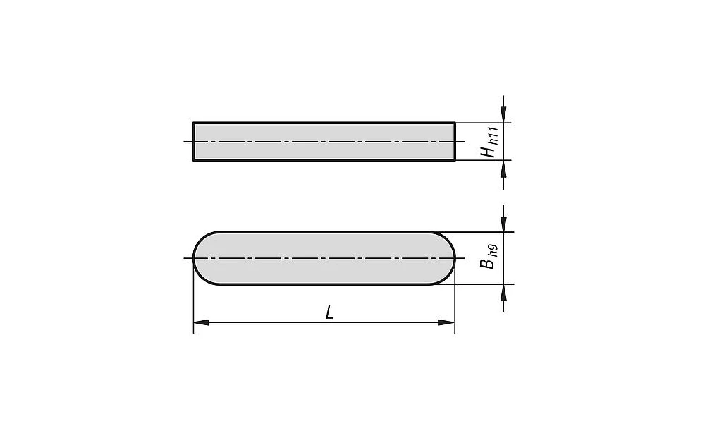 DIN 6885 Passfeder hohe Form A 4 x 4 x 20 Stahl blank