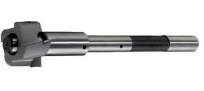 Ein silbernes Rückwärtssenker-Werkzeug mit langem Schaft und Schneidkopf.