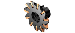 Ein modulares Aufsteck-Profilfräser-Werkzeug mit mehreren Schneiden, geeignet für präzise Bearbeitungsaufgaben.